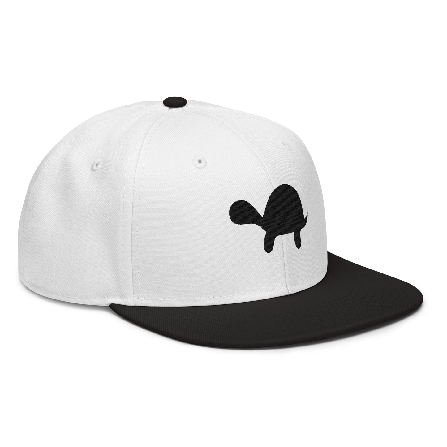 Turtle Snapback Hat (White/Black)