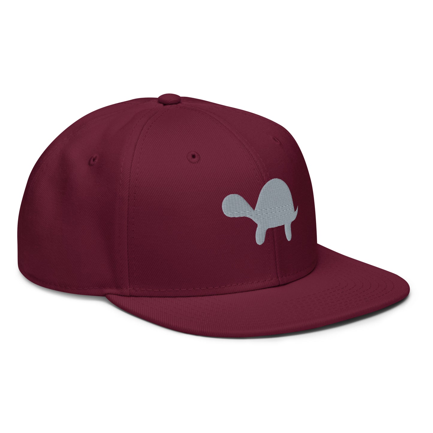 Turtle Snapback Hat (Maroon/Grey)