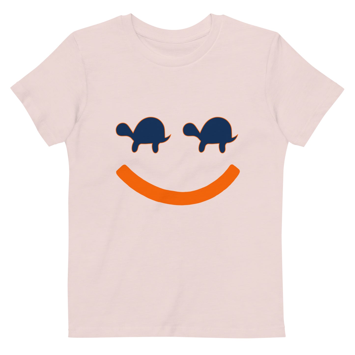 Turtle Face Kids Tee - Orange/Navy