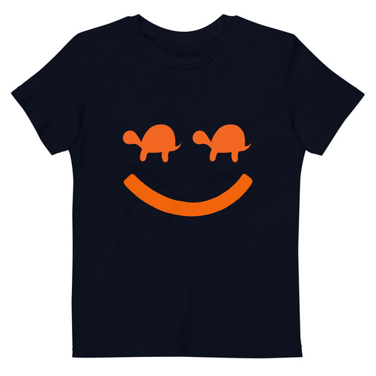 Turtle Face Kids Tee - Navy/Orange