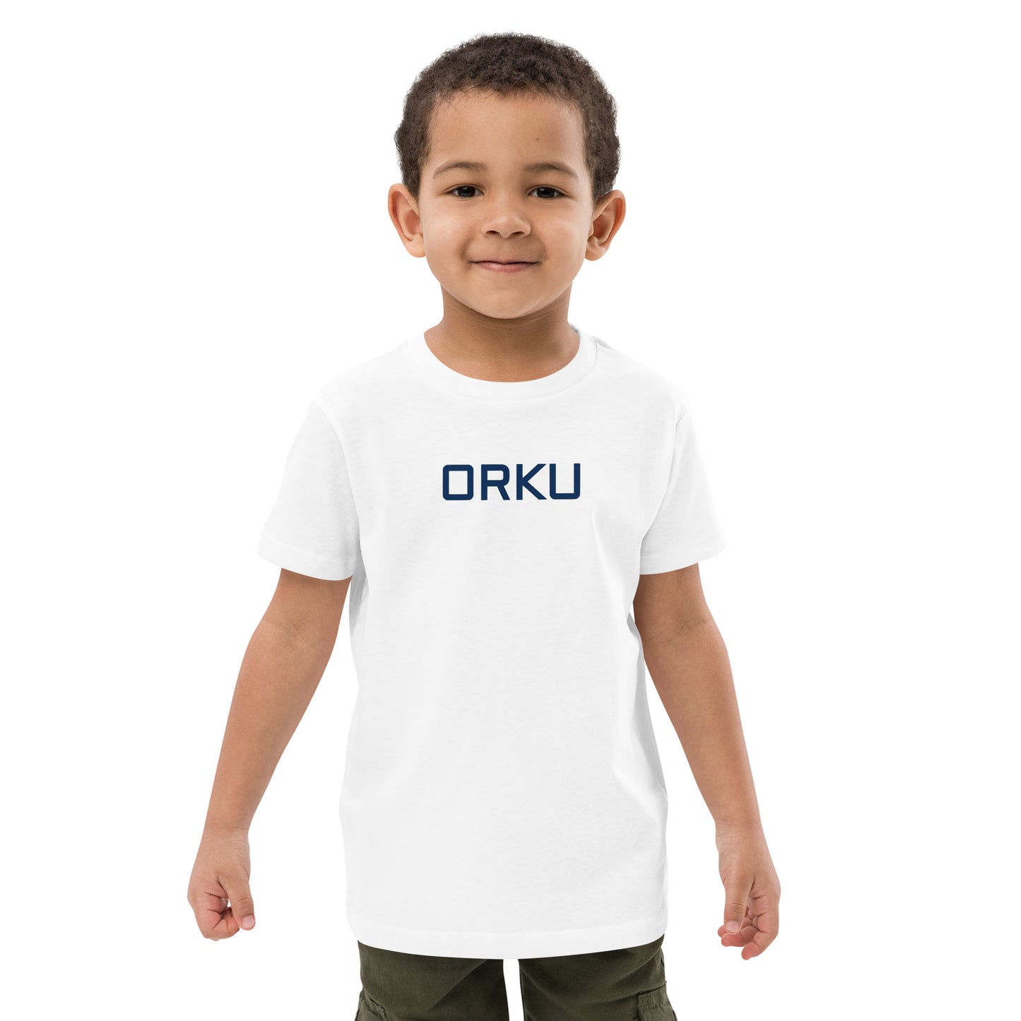 The D Kids Tee - Navy/Orange