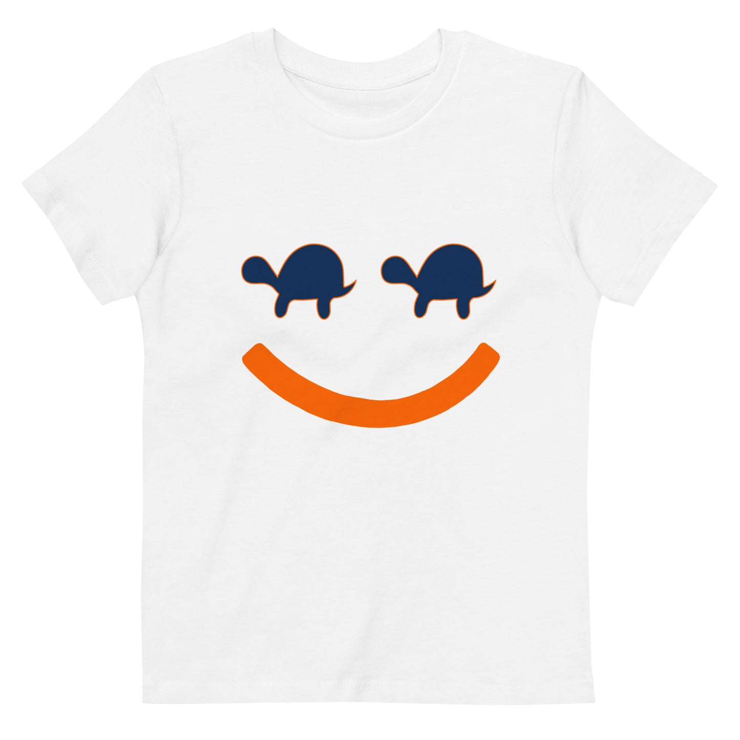 Turtle Face Kids Tee - Orange/Navy