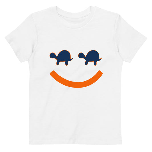 Turtle Face Kids Tee - Orange/Navy