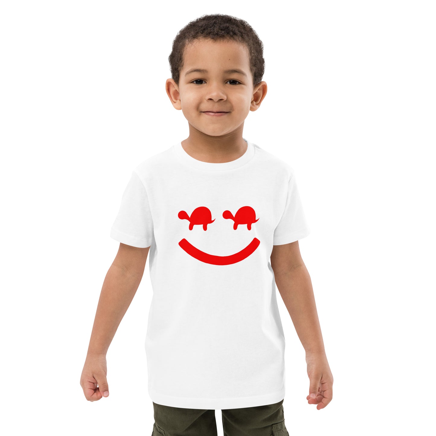 Turtle Face Kids Tee - Red/White