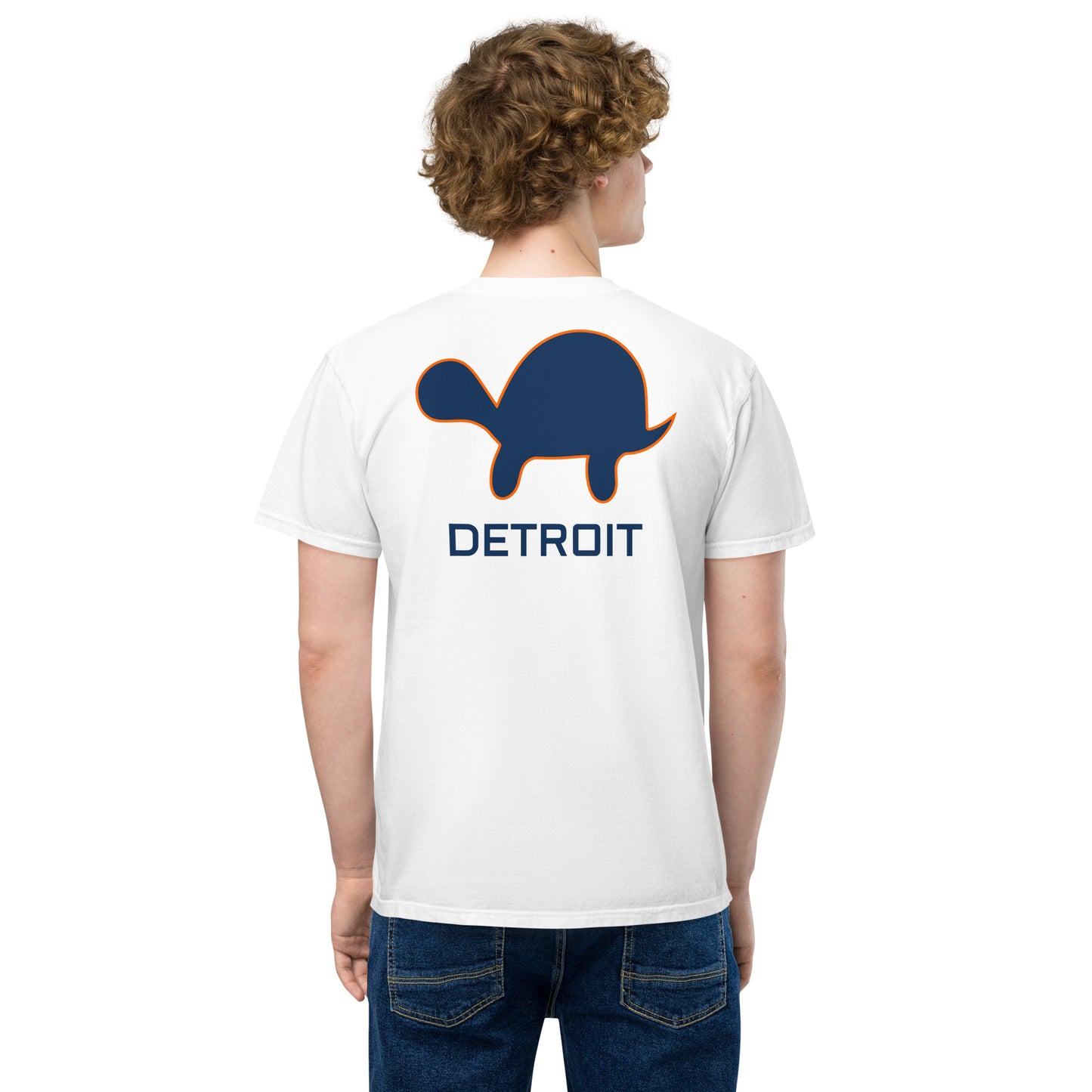 The D Pocket Tee - Navy/Orange