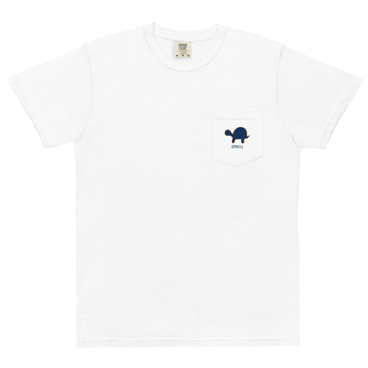 The D Pocket Tee - Navy/Orange