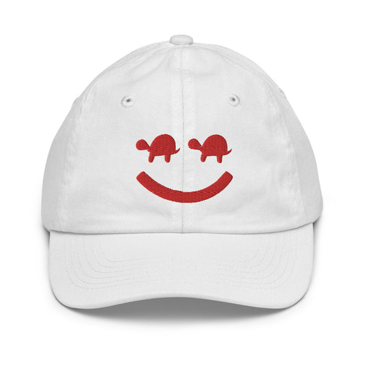 Turtle Face Kids Cap - Red/White